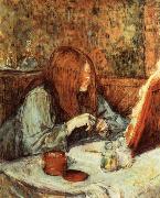 Henri  Toulouse-Lautrec At the Dressing Table Madame Poupoule oil painting reproduction
